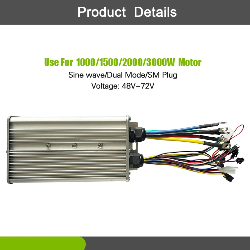 60A Dual Mode Controller with Light Lock Plug for 1000/1500/2000/3000W Motor