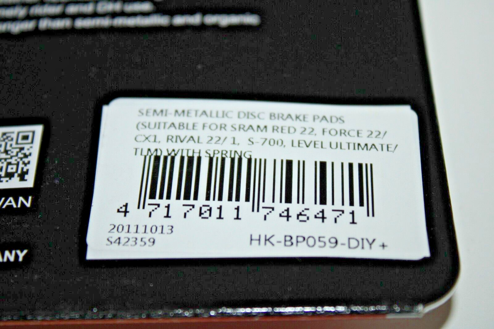 Alligator Semi-Metallic Bicycle Disc Brake Pads SRAM Red 22 Force 22 CX1 Rival