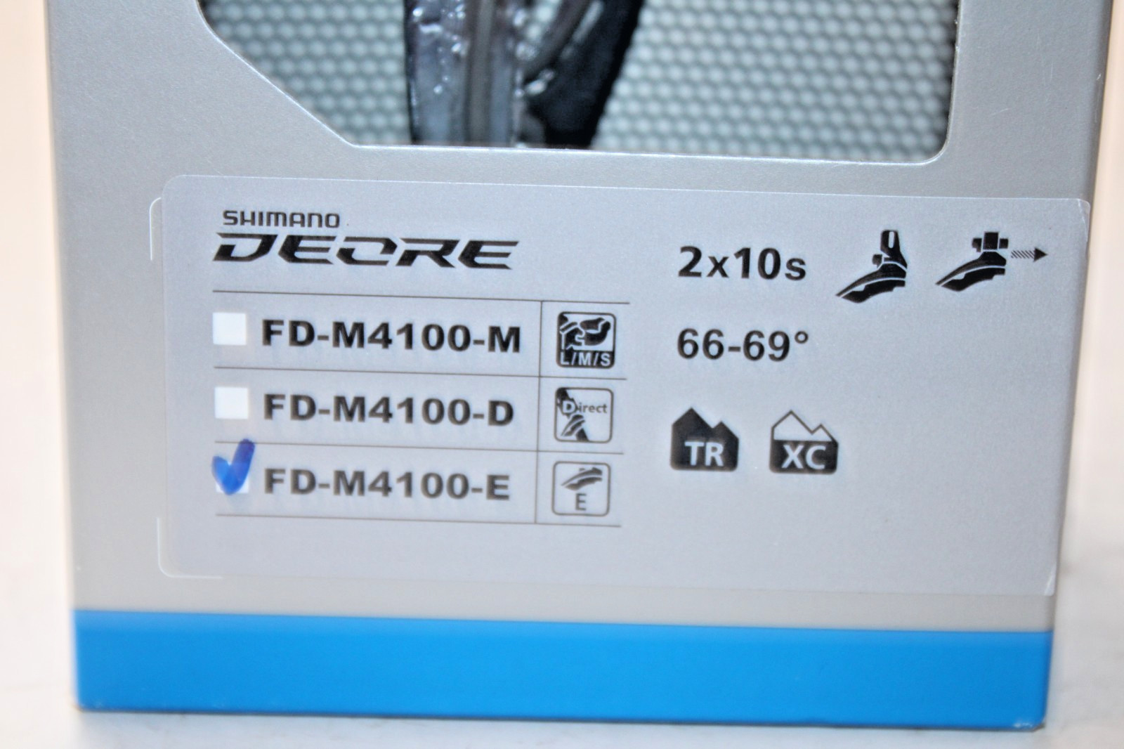 Shimano Deore FD-M4100-E Front Derailleur 2×10 66-69° Direct Mount Side-Pull MTB