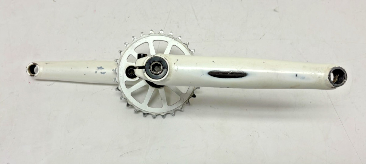 White CrMo 170mm 3-Piece BMX Crankset 28-Tooth Chainring Satisfaction Guaranteed