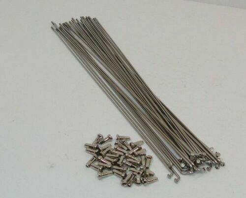 DT Revolution Spokes & Brass Nipples, 268mm, 2.0/1.5 Gauge, 36 pcs, Silver, New