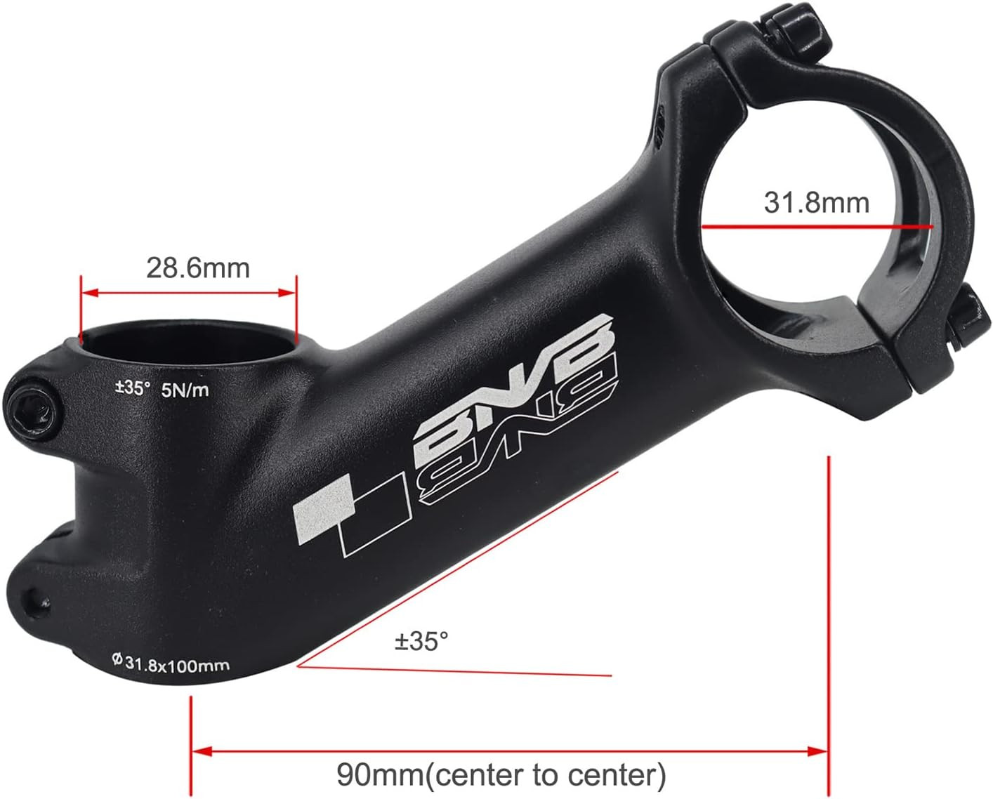 31.8mm 35 Degree Bike Stem Aluminum Alloy Bicycle Handlebar Riser Stem for 1….