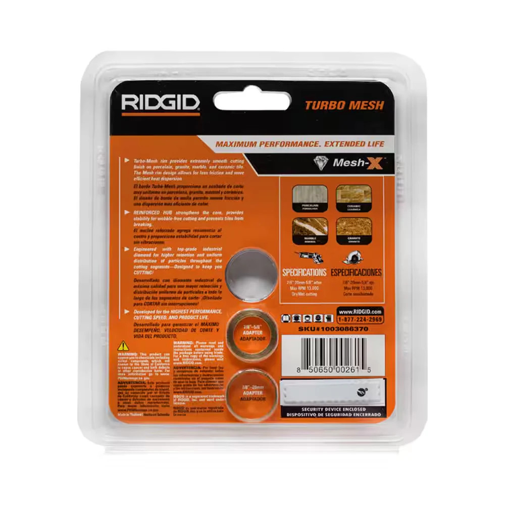 RIDGID 4.5 in Continuous Rim Mesh Diamond Blade for Wet Tile HD-CM45P