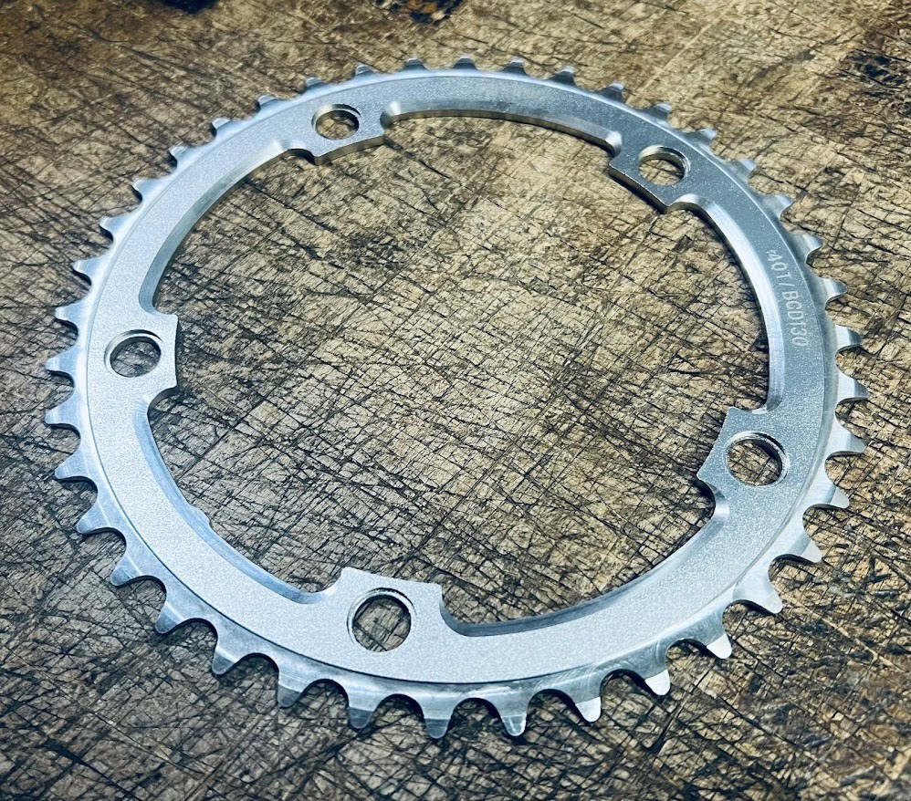 SILVER Single Speed Chainring 40T / 130 BCD 5-Bolt AluminumRoad / MTB – NEW NOS
