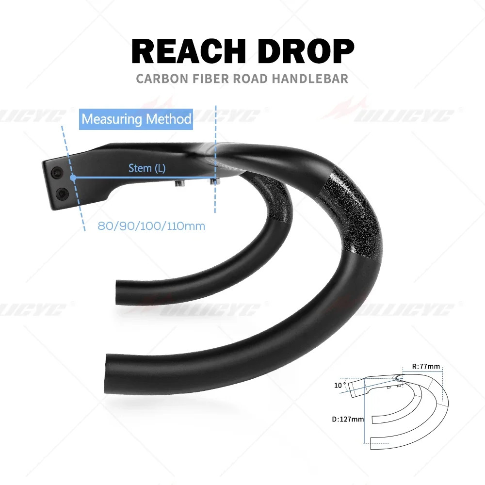 Carbon Fiber Internal Routing Integrated Road Bicycle HandleBar -10 Degree