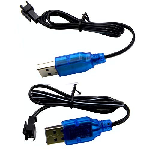 2 Pack 3.7V Lithium Battery Charger Cable with SM-2P Plug Connector for Some