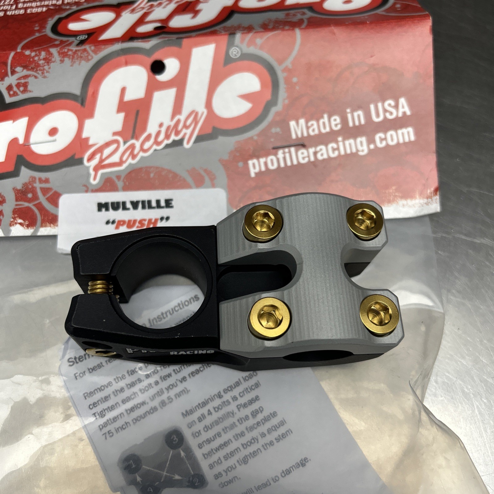 Profile Racing Push Stem F-1 limited Edition Black/gold 48mm