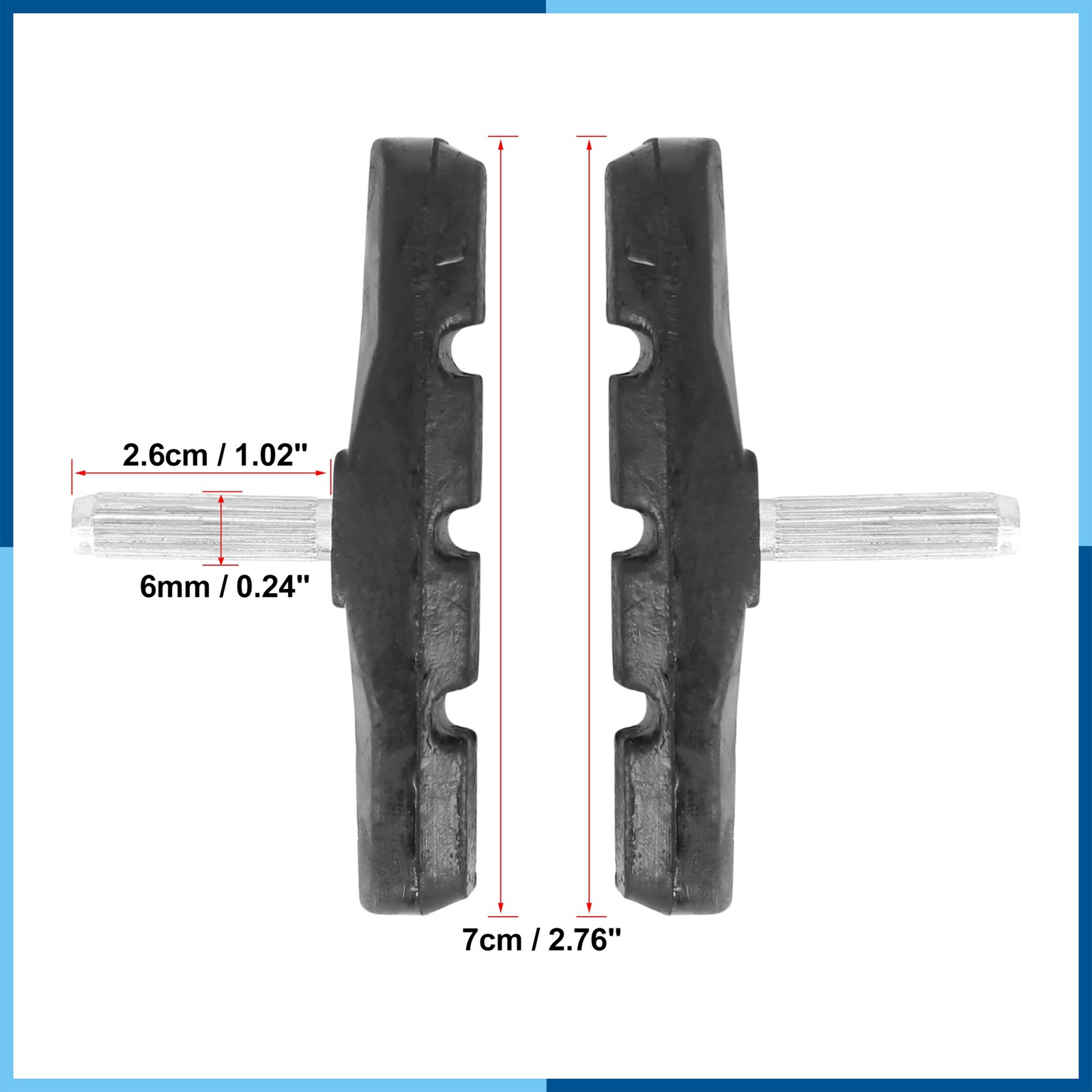 Cantilever Bike Brake Pads Threadless Post Mountain Bike MTB 70mm