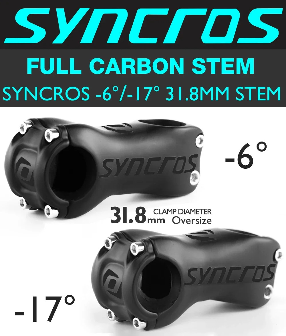 MTB Mountain/Road Bike Stem Angle 6/17 Degree 60-120mm Carbon Stem 28.6mm