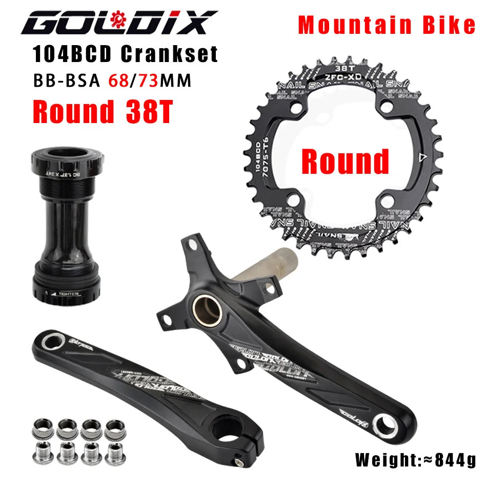 104BCD MTB Bicycle Crankset 170mm Crank 32T 34T 36T 38T Plate Chainring with BB