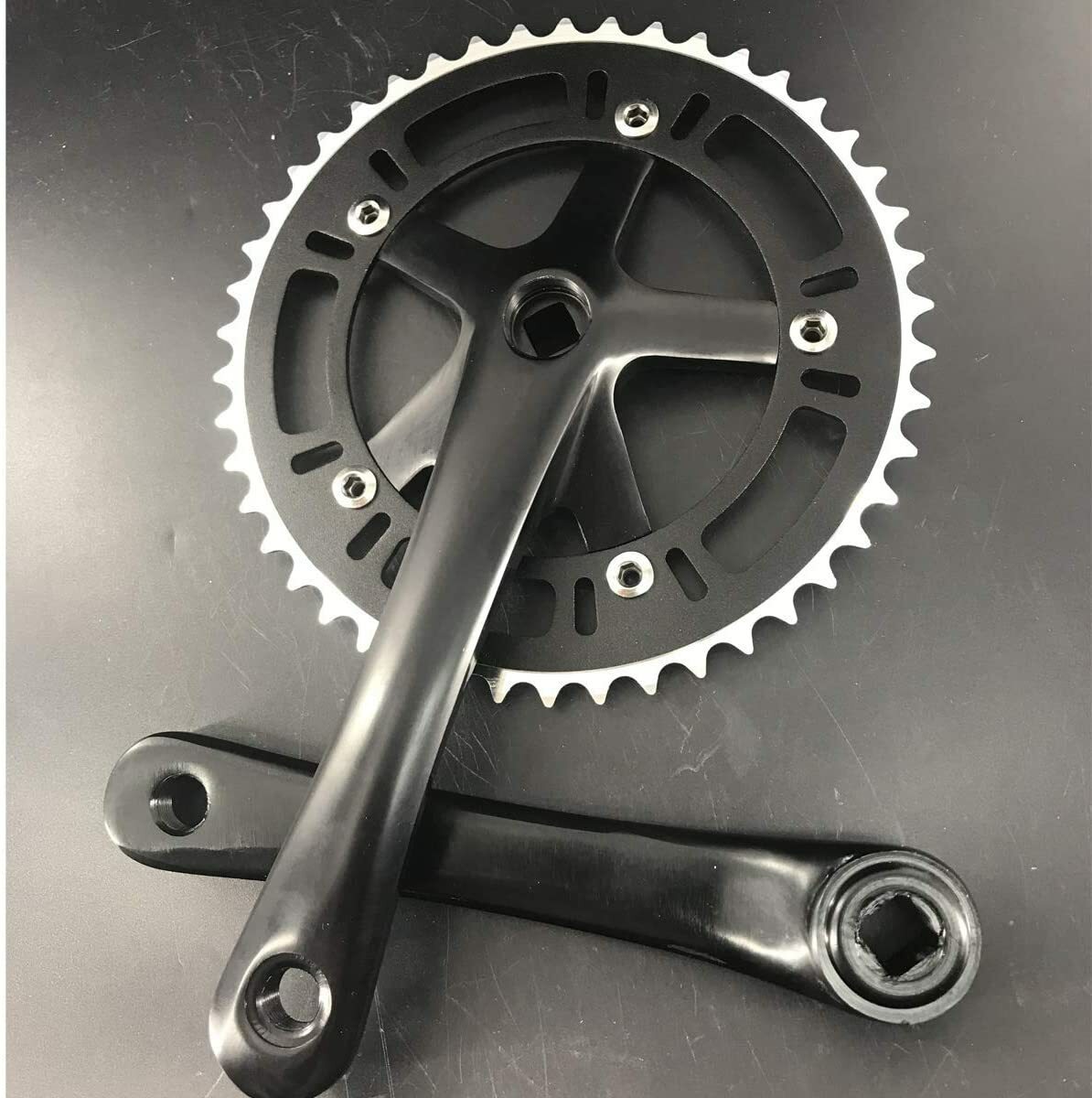 CDH Single Speed Crankset 46T 170mm Crankarms 130 BCD (Black) Mountain Road Bike