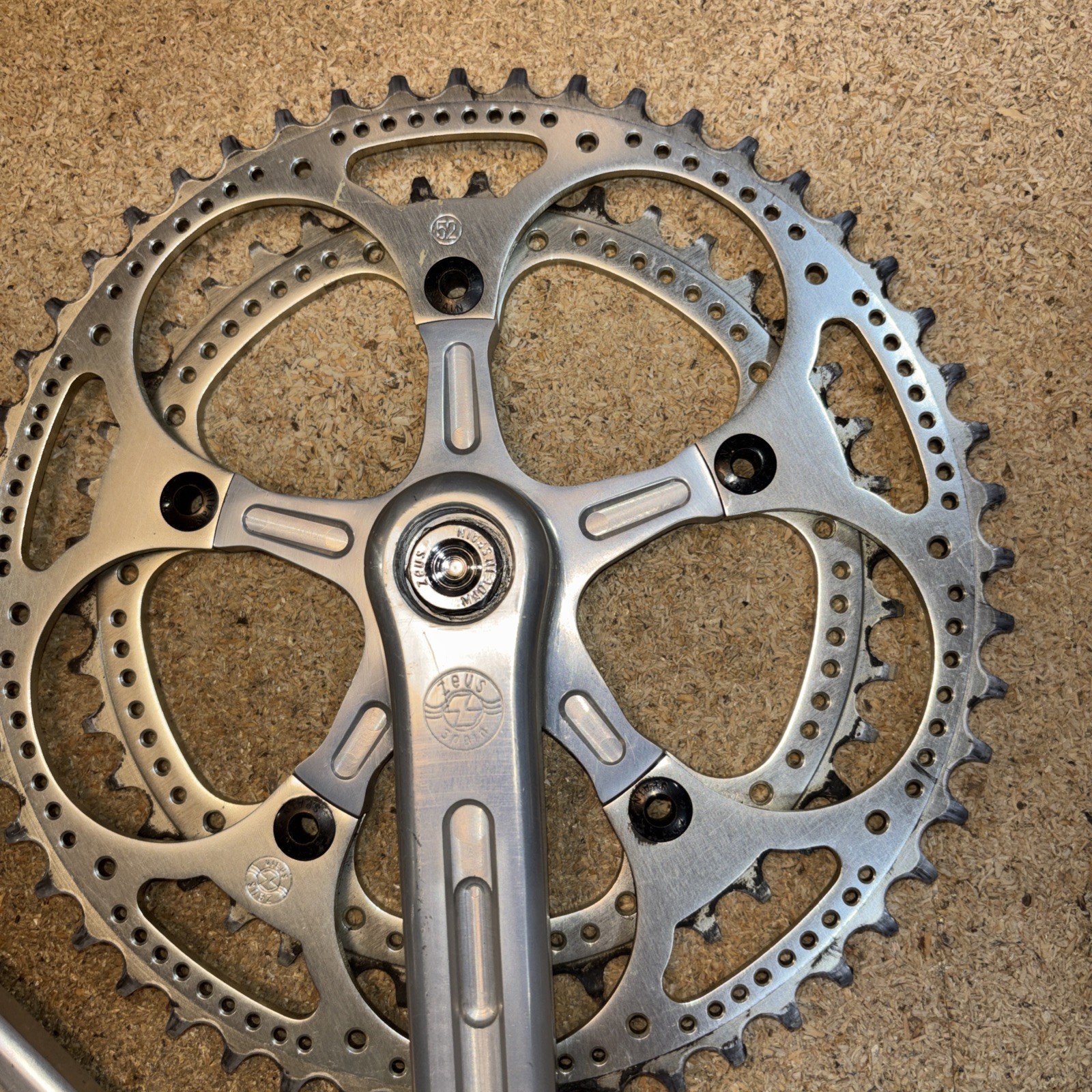 Vintage Zeus Criterium Crankset 170mm 42-52 Custom Drillium