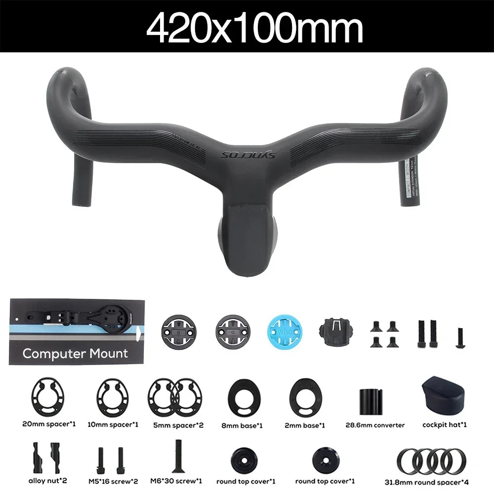 Syncros Integrated Carbon Road Bicycle Drop Bar with Mout Internal Cable Routing