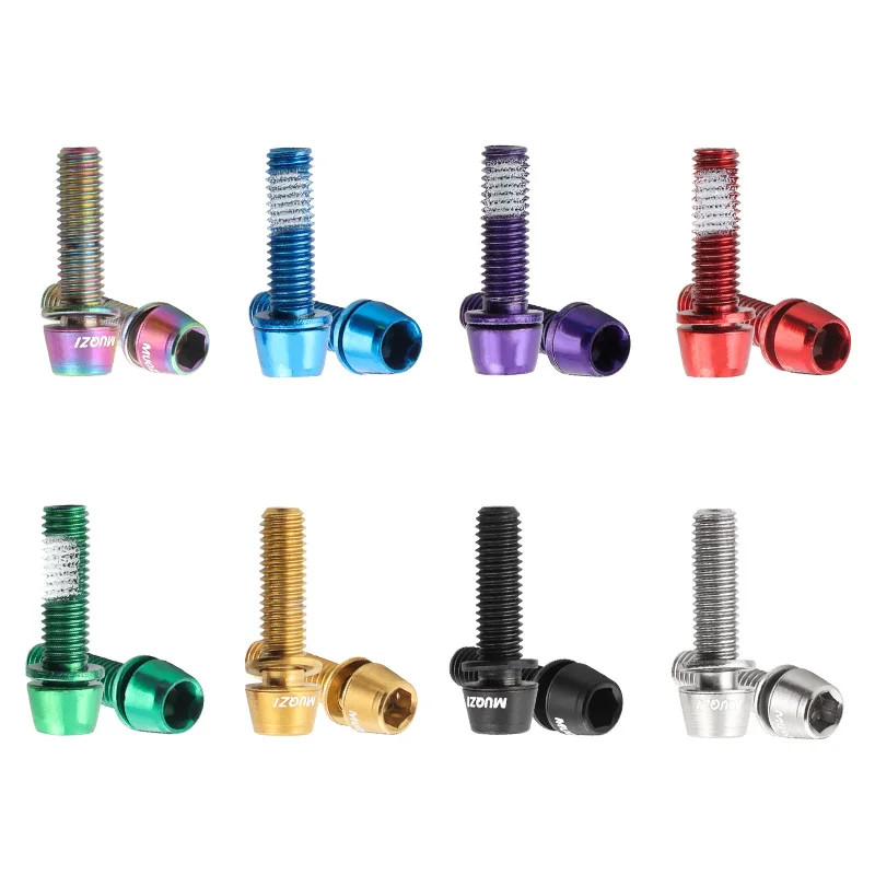 6PCS M5x17mm Bike Stem Bolts with Washers MTB Road Handlebar Stem Screws