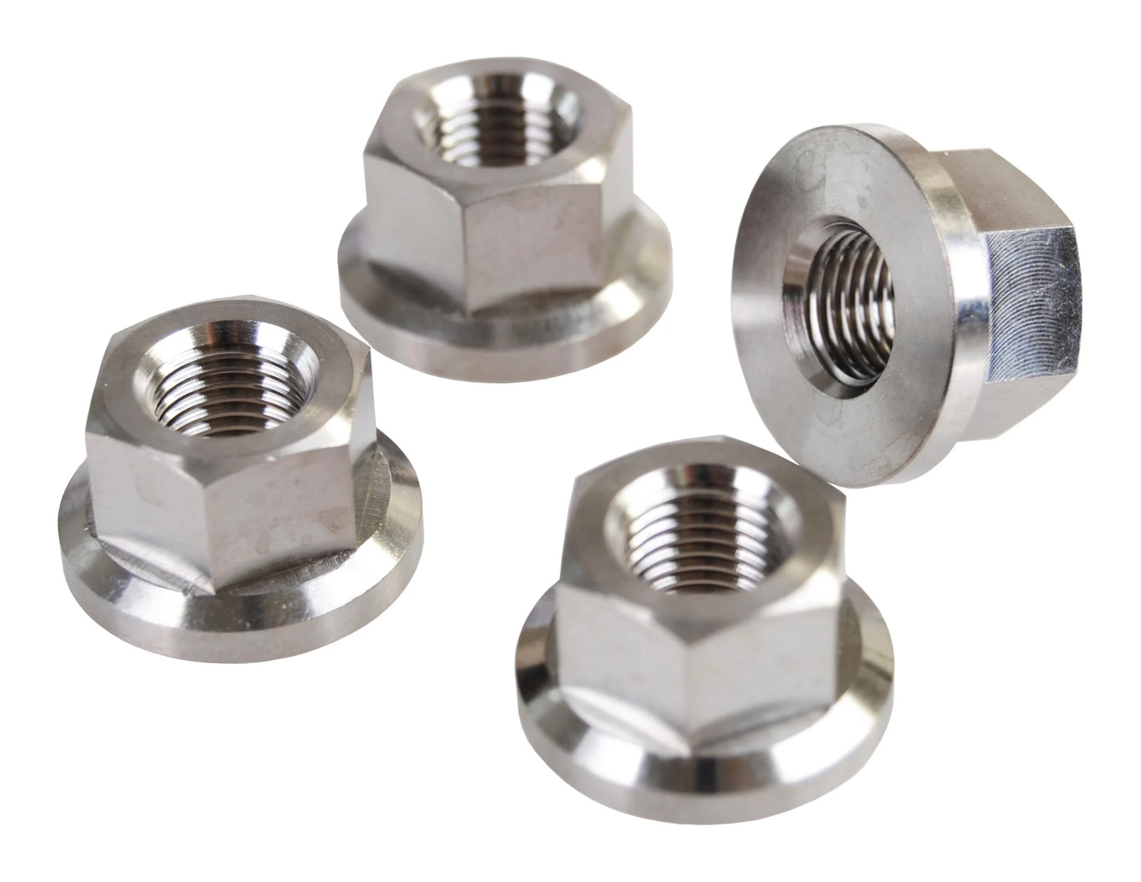 Ultralight Titanium BMX bicycle axle nut 3/8″ X 26T – SET OF 4 – SILVER