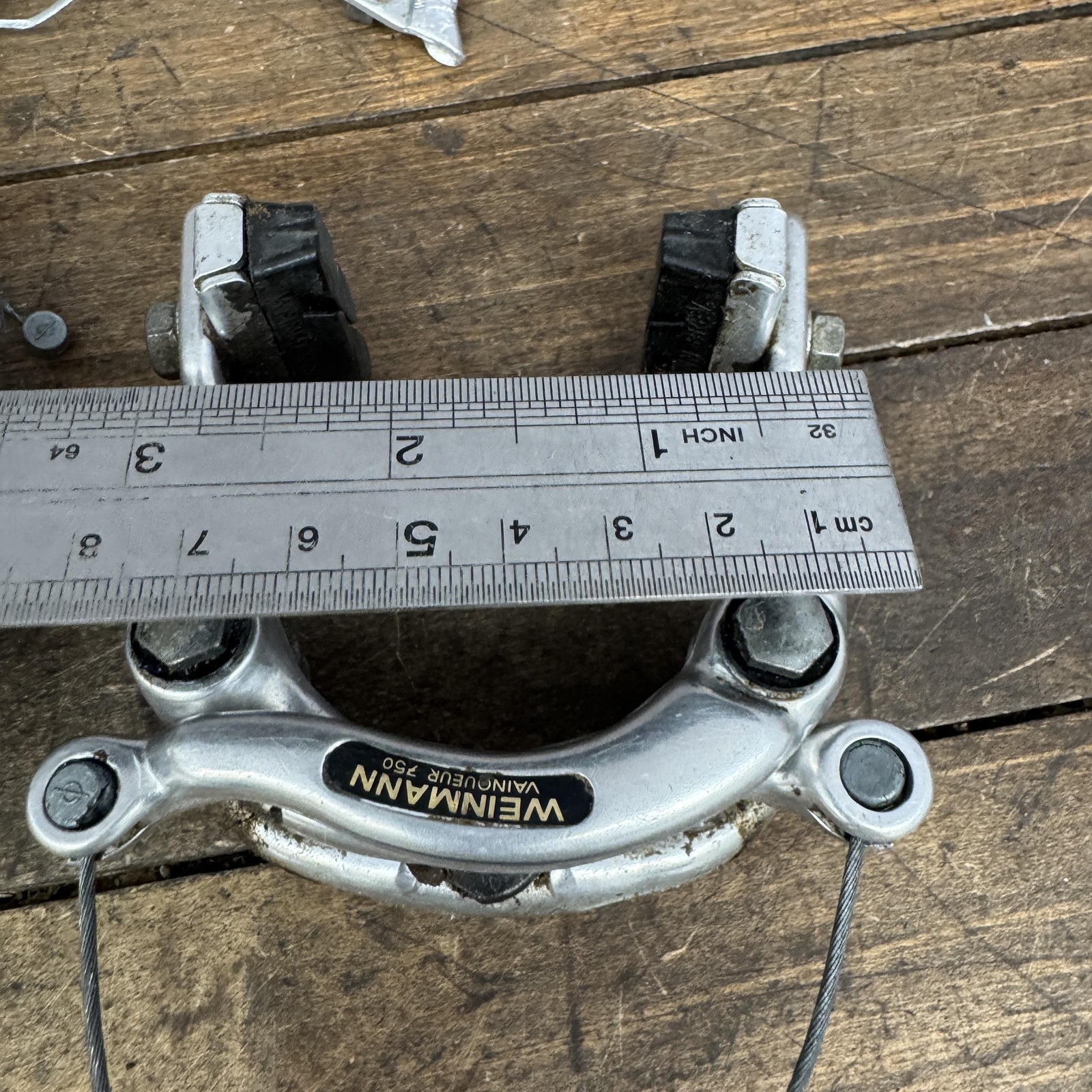 Vintage Weinmann Vainqueur 750 610 Silver Center Pull Caliper Brakes Black Logo