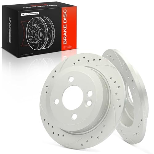 10.19 inch (259mm) Rear Drilled and Slotted Disc Brake Rotors Compatible with