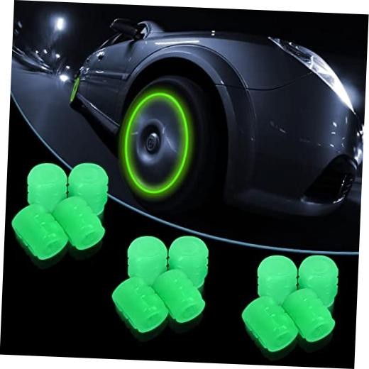20Pcs Fluorescent Tire Valve Caps, 2026 Glow in the Dark Tire Valve 20Pcs Green