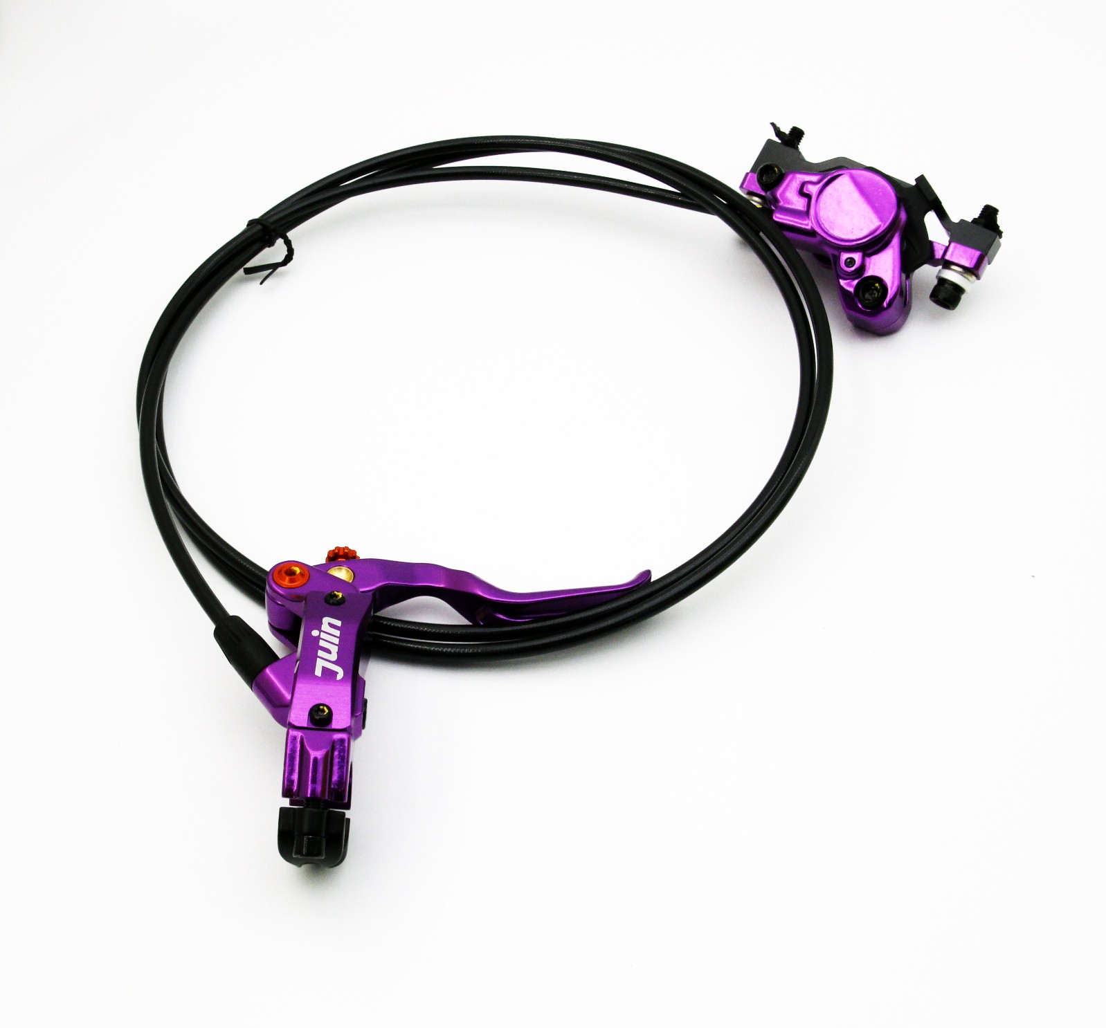 Juin Tech DB2 Purple MTB E-Bike Hydraulic Disc Brakes Front & Rear + 160 Rotors