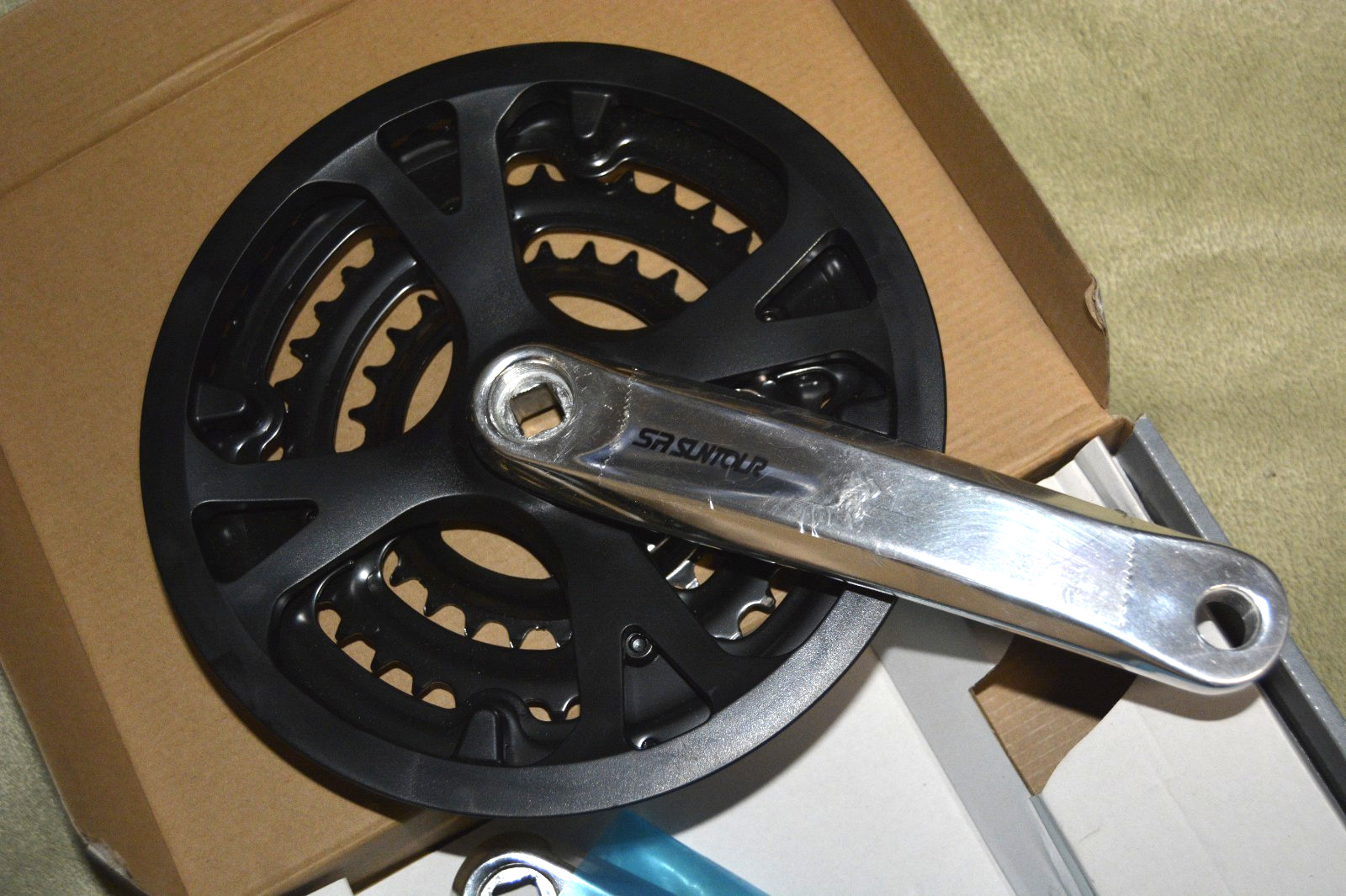 NOS SR Suntour SRST XCC Crankset 175×48/38/28 Square Taper -New-P/N 21573