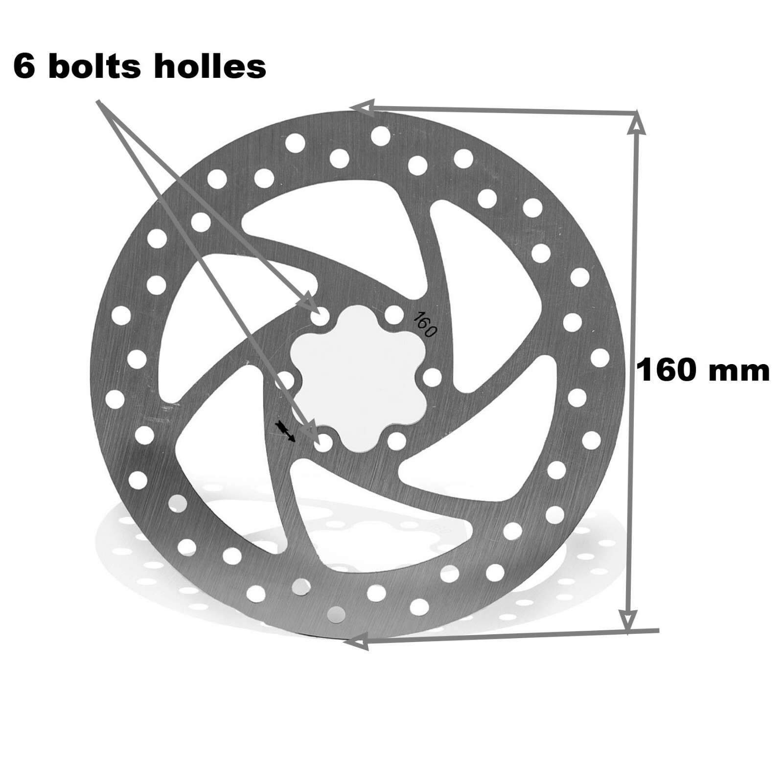 160mm Brake Disc & 6 bolt fit Phantom v2 Electric Scooter