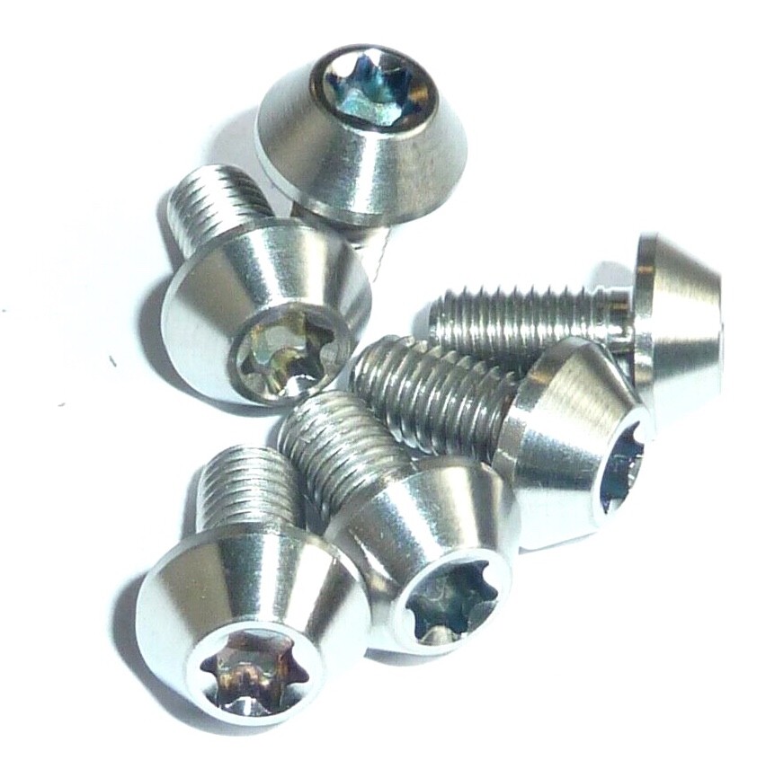 Titanium Rotor Disc Bolts M5x10 T25 Torx Gold 6 12 packs Ti mountain bike bmx
