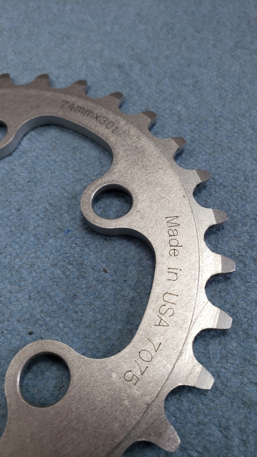 VINTAGE SALSA CYCLES 30t 5-BOLT 74MM CHAINRING SILVER ALUMINUM MADE IN USA NOS