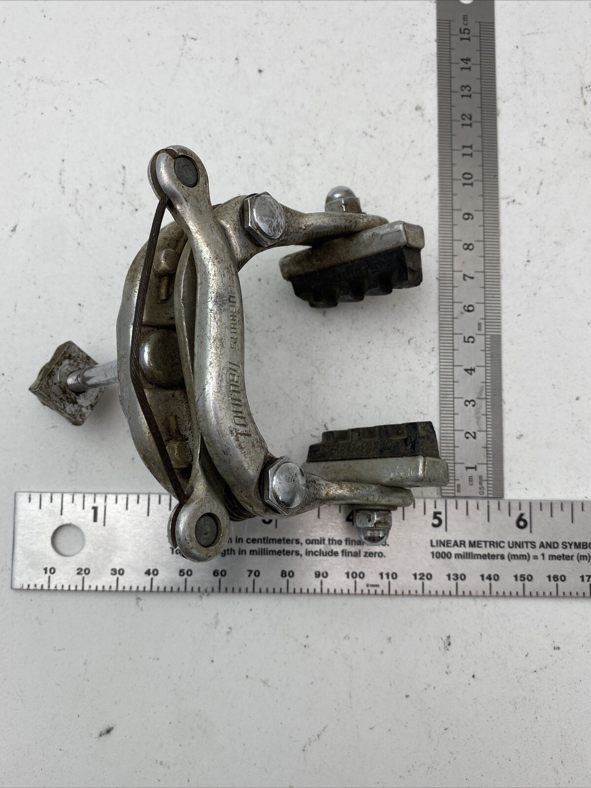 Vintage Shimano Tourney Center Pull Brake Caliper Nutted Silver Race Front A04