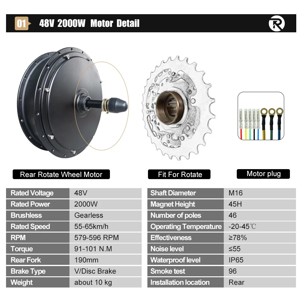 48V 2000W Fat Electric Snow Bike 20 24 26inch *4.0 Brushless Hub Motor Wheel
