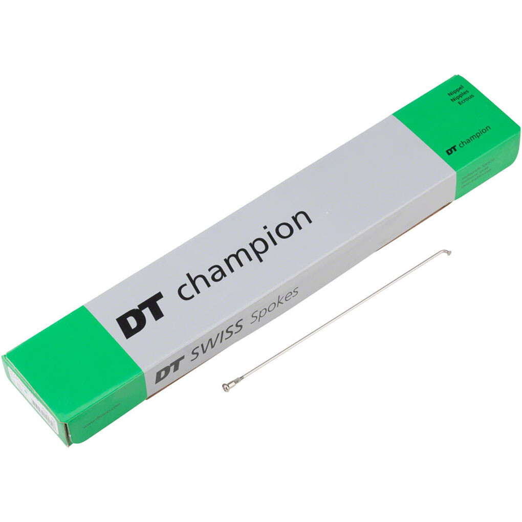 DT Swiss Champion Spoke: 2.0mm 242mm J-bend Silver Box of 100 Bicycle Spokes