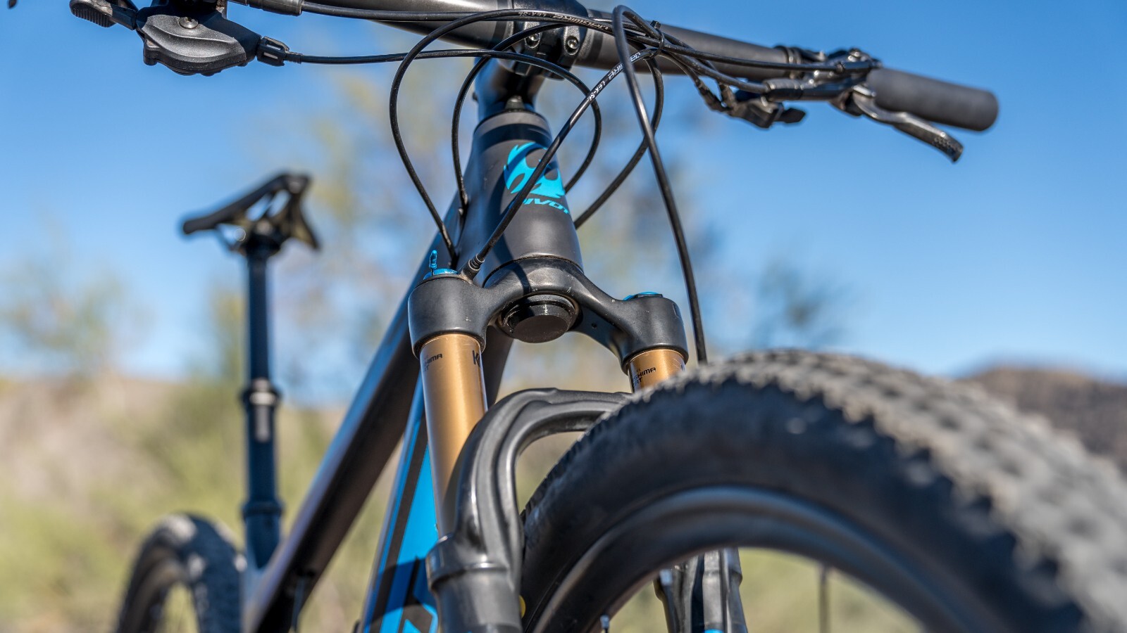 Stealth Tag Fox 36 Fork- Smallest AirTag mountain bike holder to track a bike