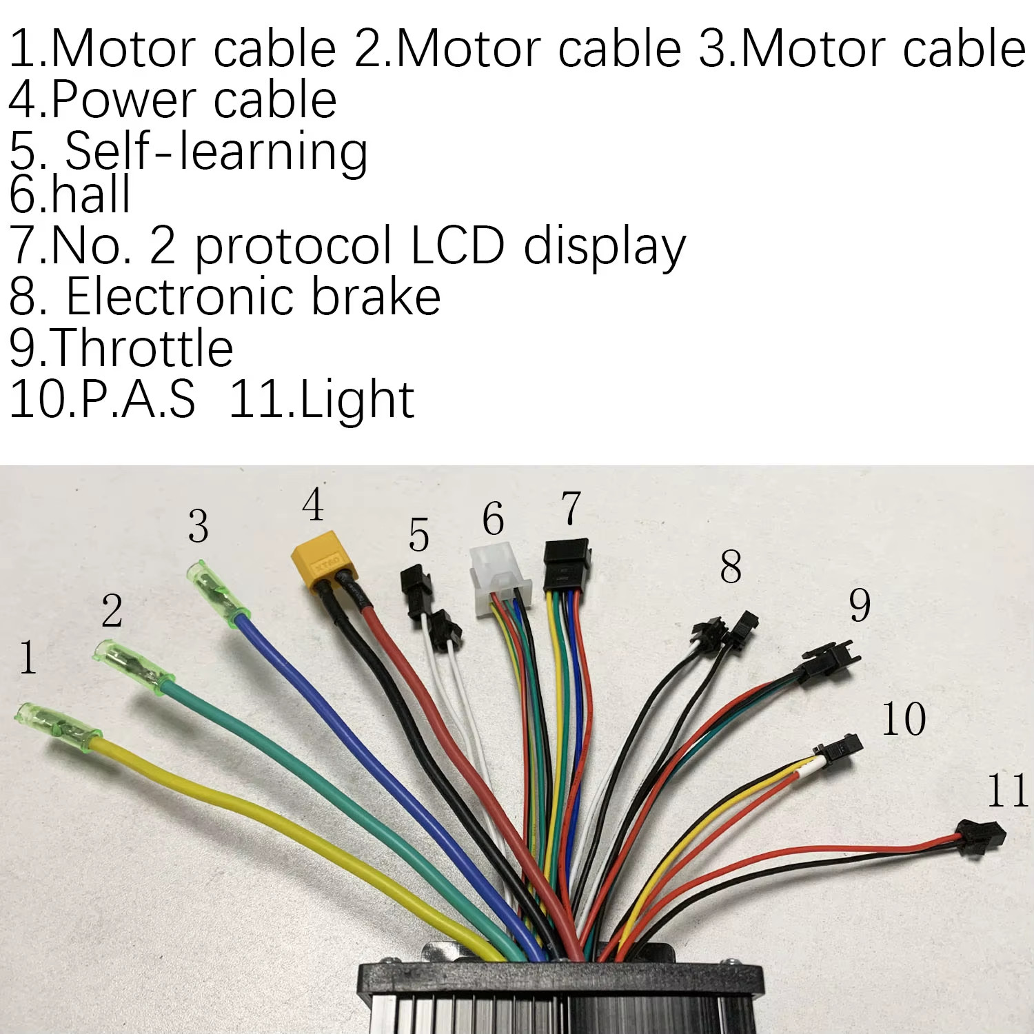 36V/48V/52V/64V 40A 3-mode sine wave brushless motor controller for No. 2 protoc