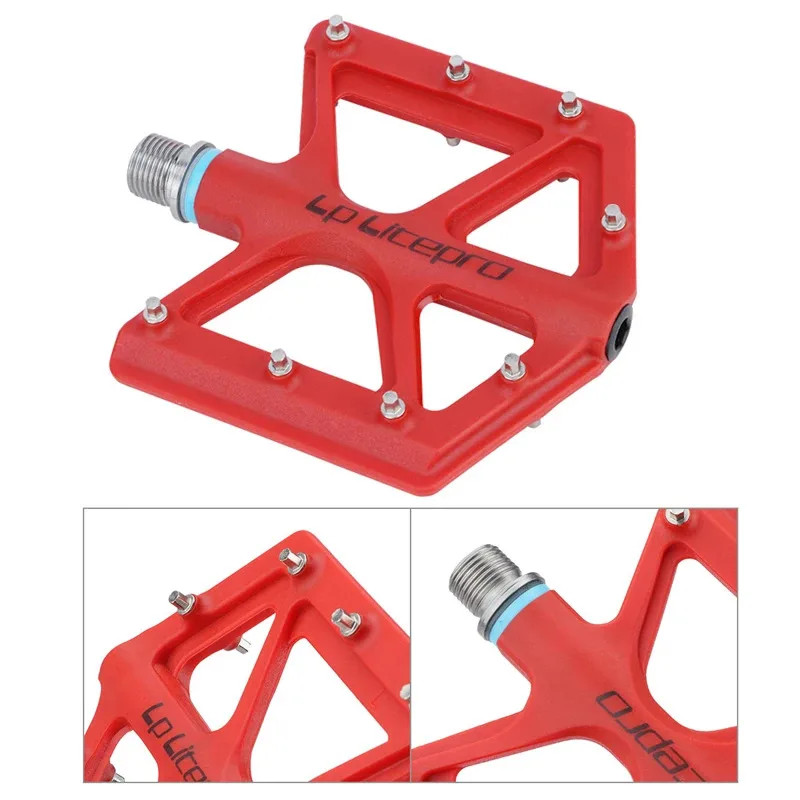 Ultralight Titanium Axle Nylon Platform Anti-Slip Pedals for Road MTB Bicycle
