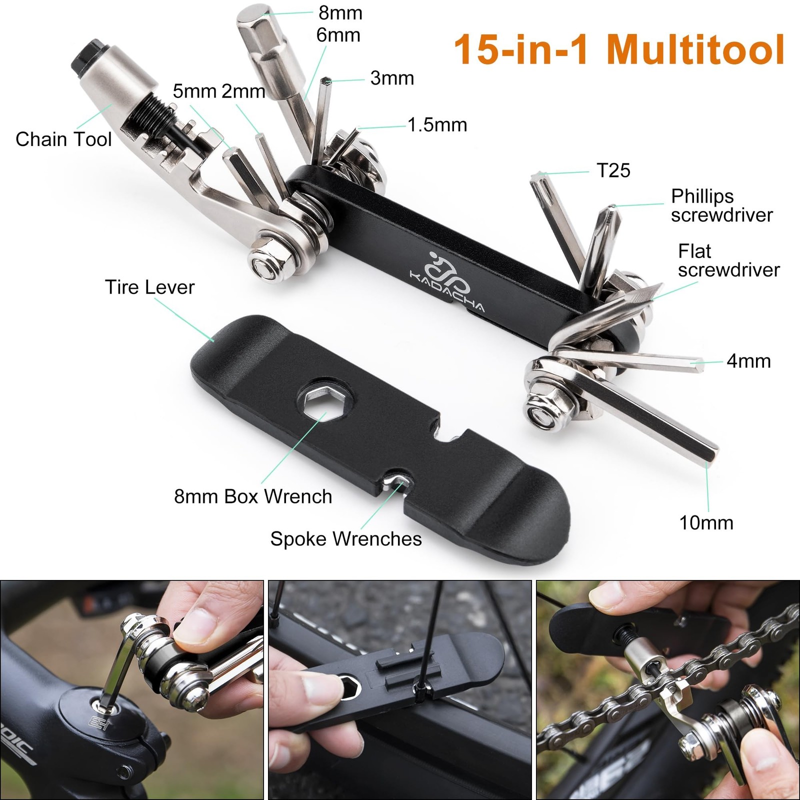 GEWAGE Bicycle Phone Mount Bag & Bicycle Tire Pump, Bike Multitool with Tyre …