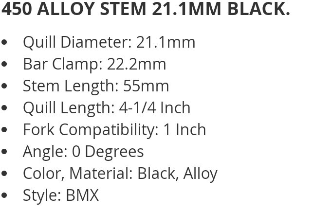 NEW BLACK ALLOY BICYCLE GOOSENECK/STEM 21.1 MM BMX CRUISER 7/8″