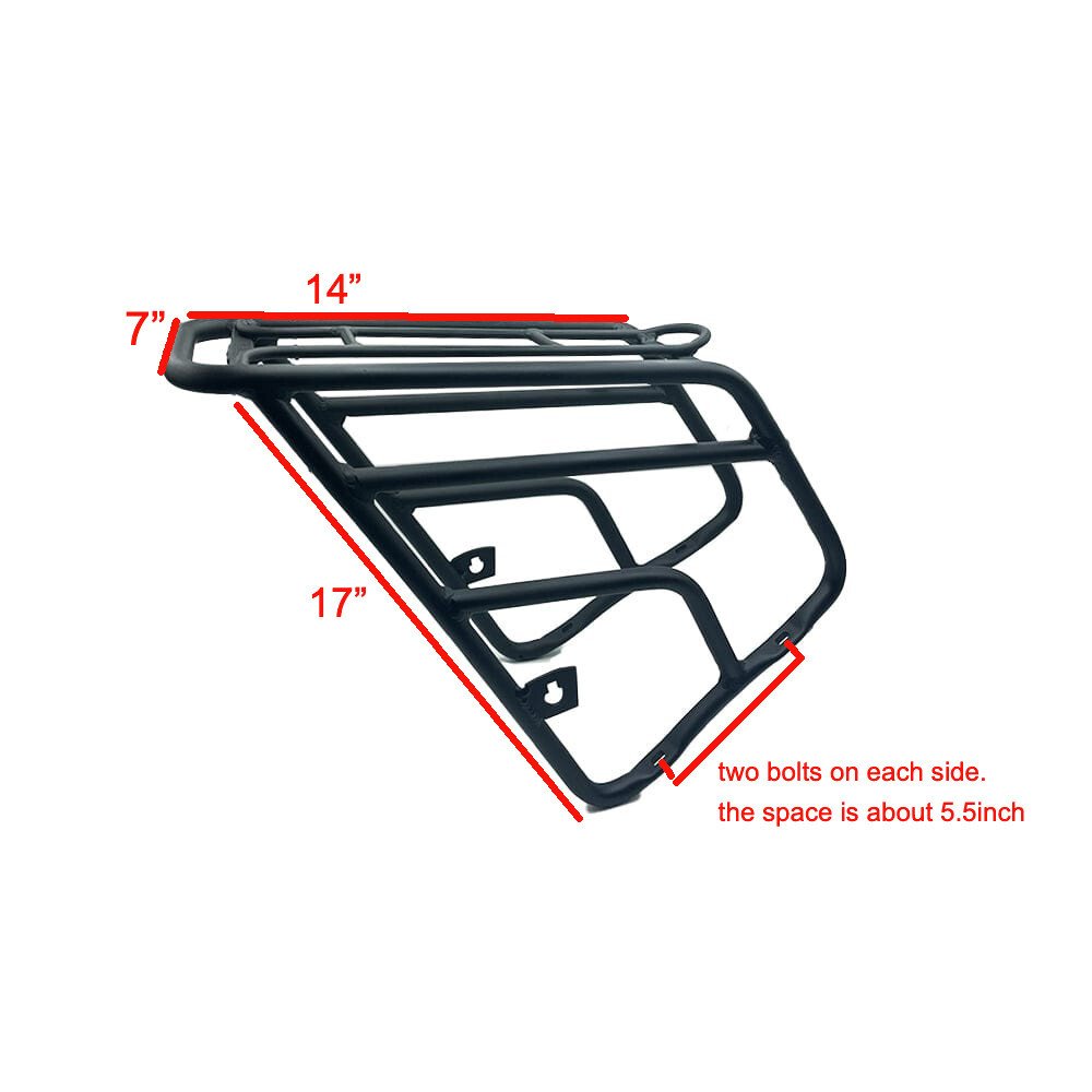 Bike Rear Rack Heave Duty Rack for 4″ Fat Tire Ebike or bike Alluminum Black