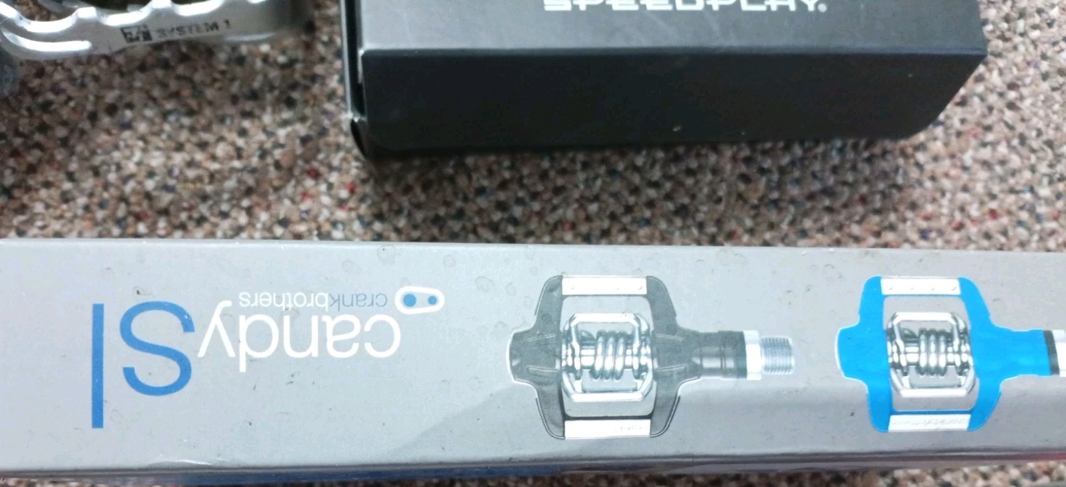Crank Brothers Candy SL Clipless MTB Pedals Blue 9/16 in Box Used Cleats