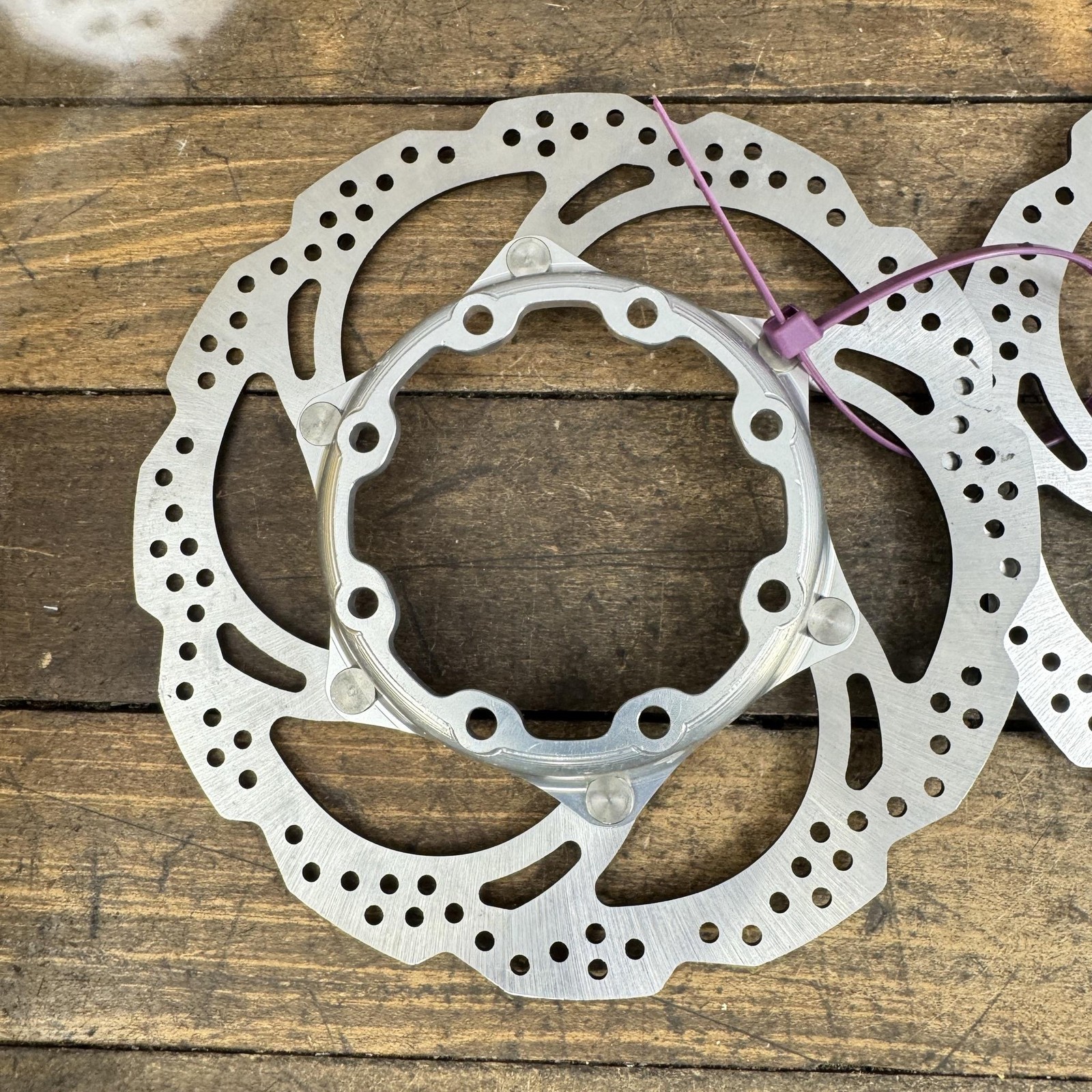 CycleOps Disc 2.4 Brake Rotors Pair Set 2 160mm 6 Bolt Silver Black Bike Used
