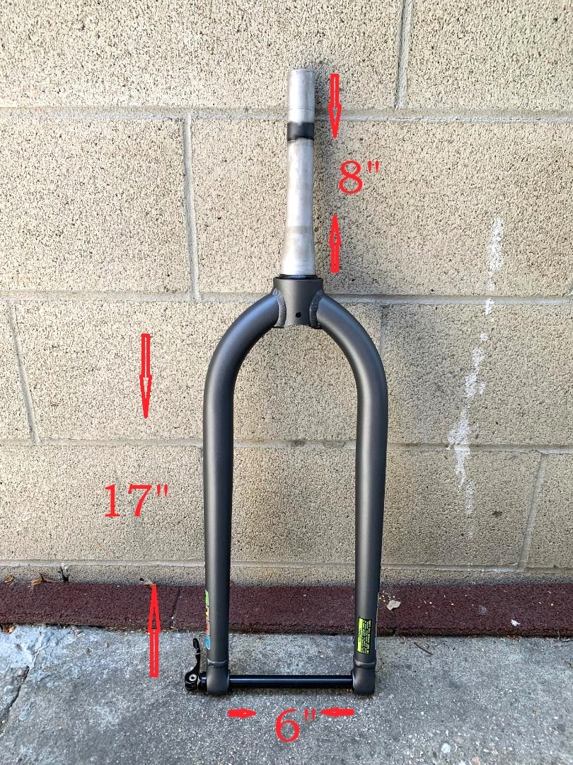 Grey FAT Bicycle Fork 1″ THREADLESS Disc For 26″ x 3.0-4.0 Wheel MTB BMX E-Bike