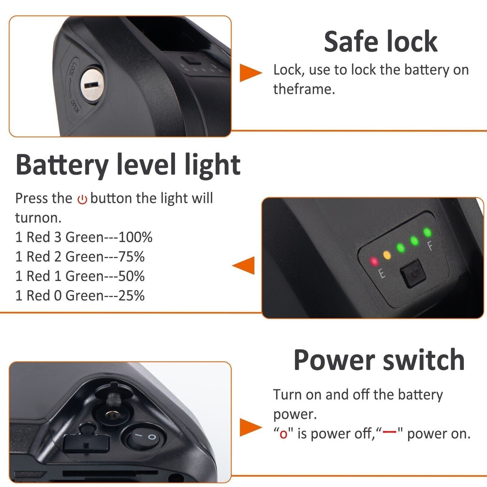 EBIKE BATTERY LITHIUM Li-Ion 36V 48V 15AH 40A BMS 0-1800W Electric Bike Bicycles
