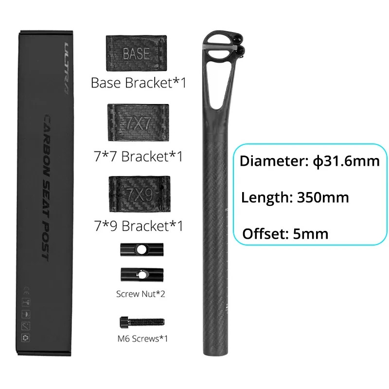 Offset 5/25MM Carbon MTB Seatpost 25.4/27.2/30.9/31.6MM Road Bicycle Seat Tube