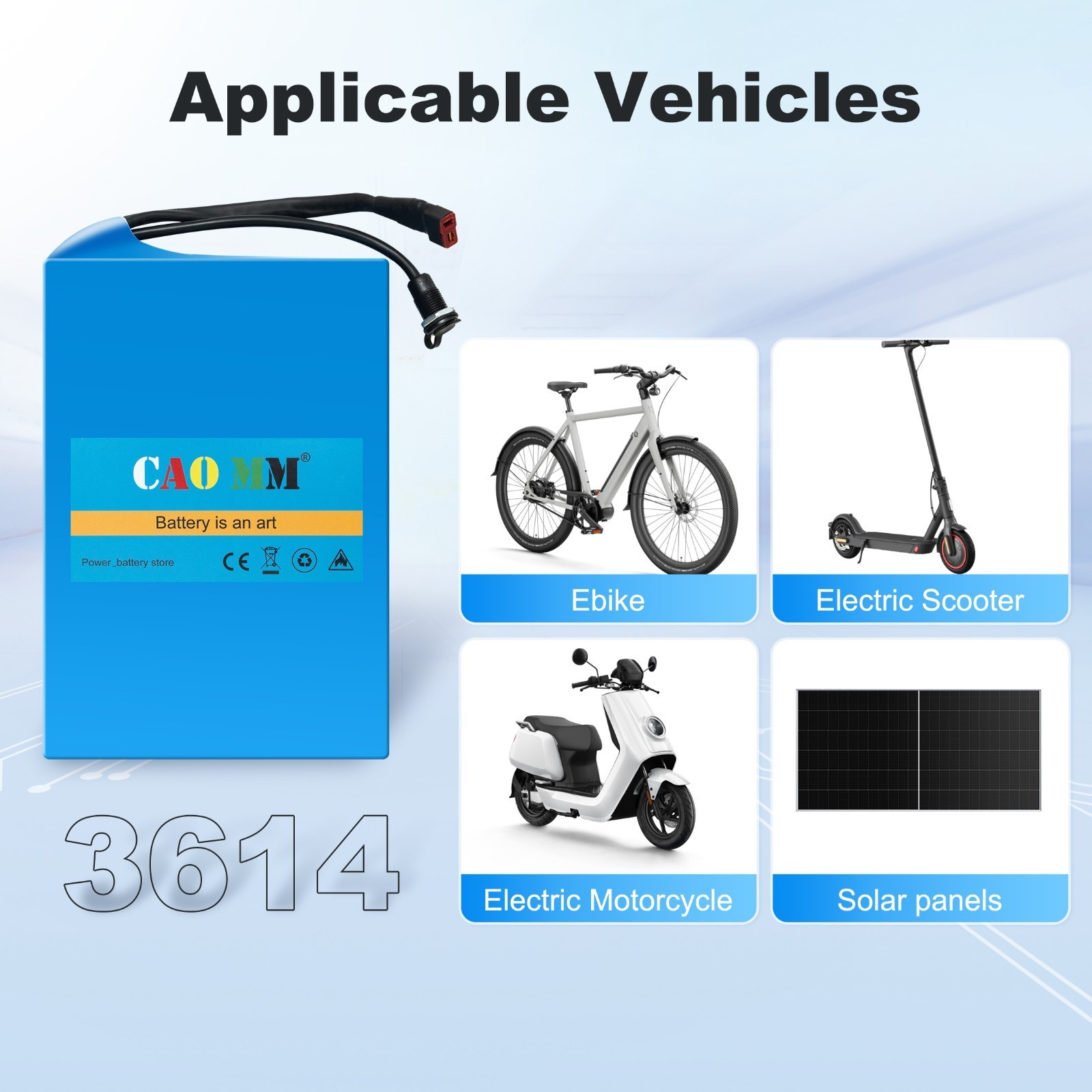 36V 14Ah E-Bike Lithium Battery 1000W Electric Bicycle Battery Pack With 30A BMS