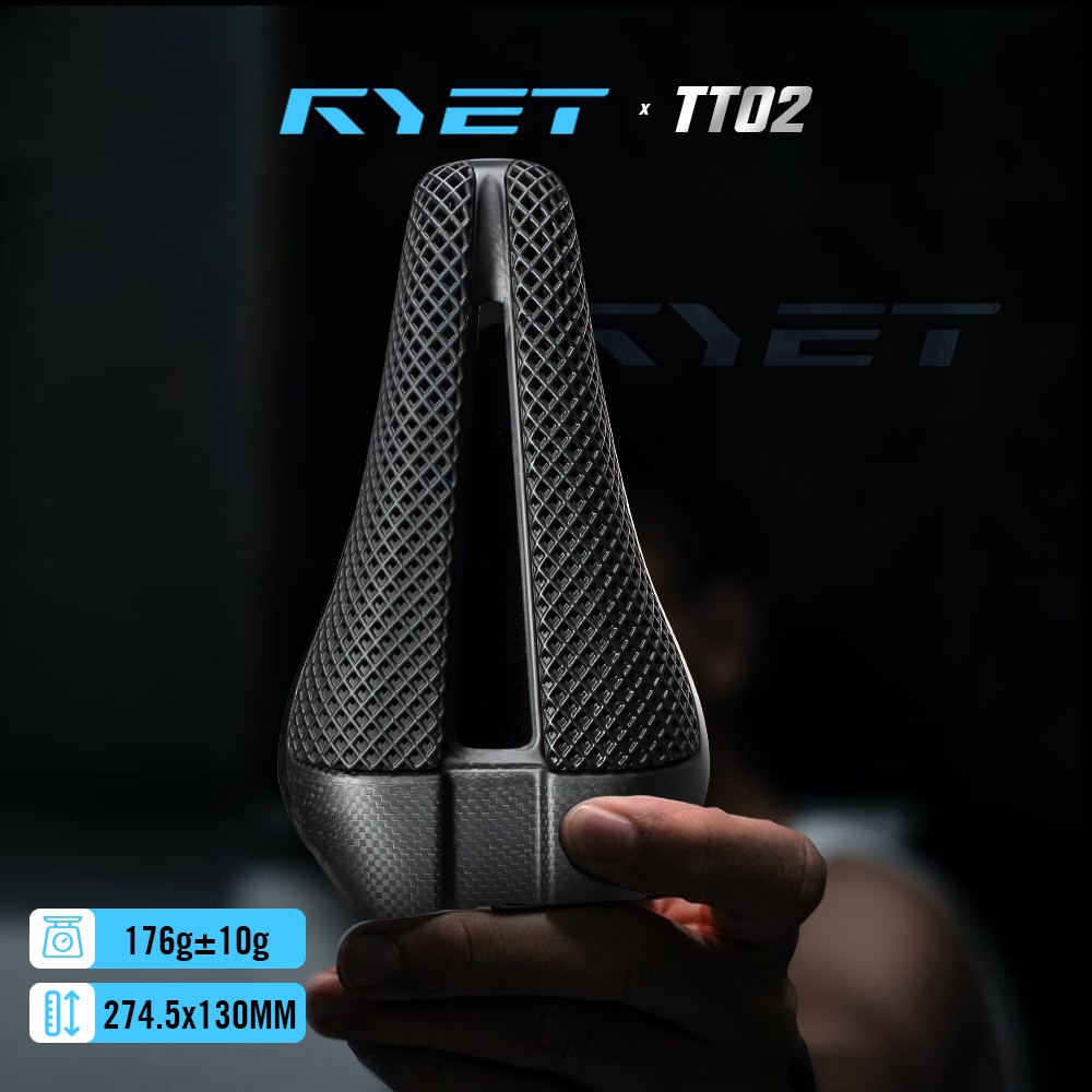 Full Carbon 3D Printed Triathlon Saddle Short Nose Wide Aero Design Carbon Shell