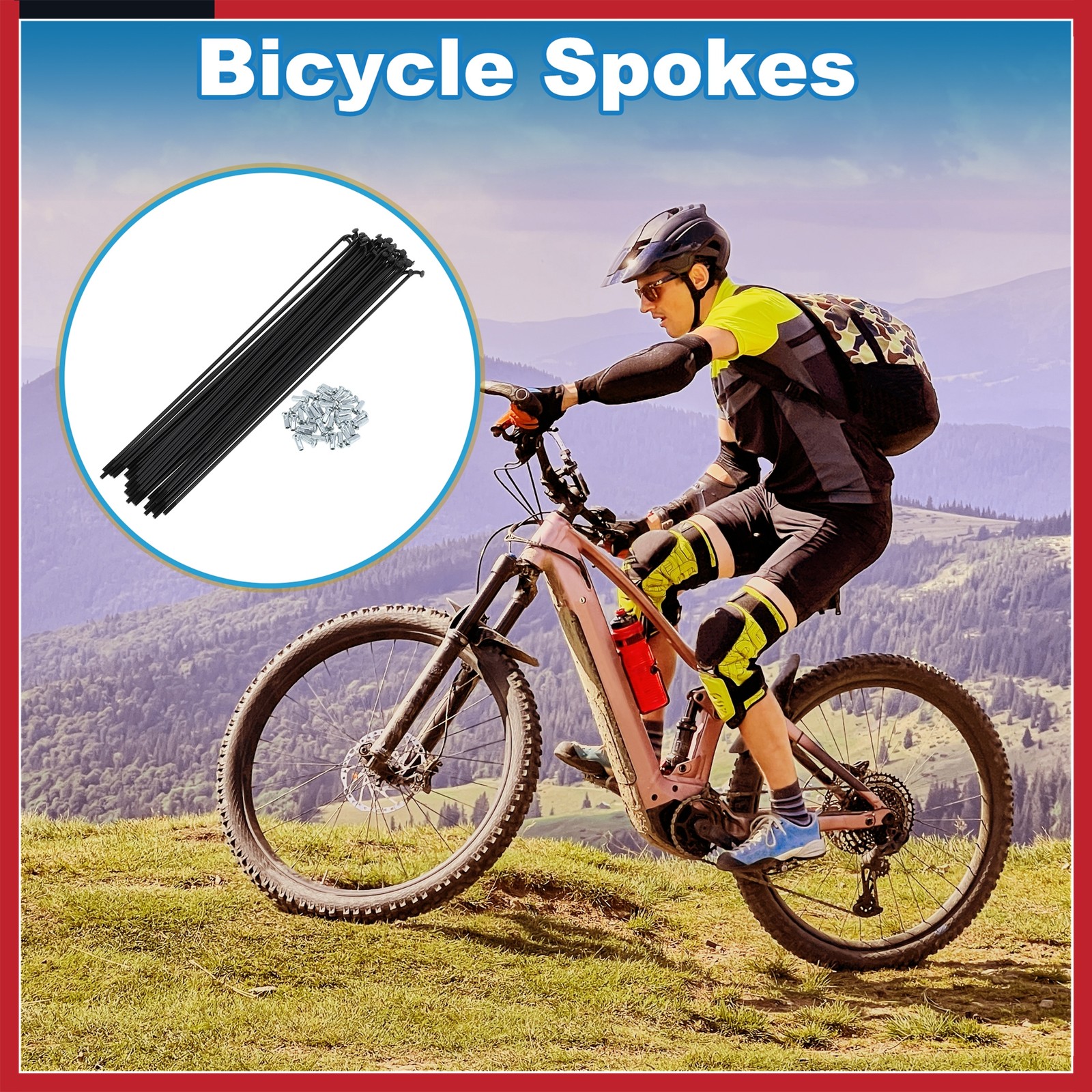 1 Set 12G 260mm Length Bicycle Spokes Nipple Carbon Steel  Black Universal