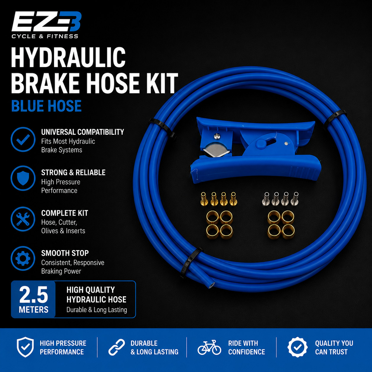 Shimano Compatible Hydraulic Brake Hose Kit BH59 BH90 2.5M Hose Cutter + Fitting