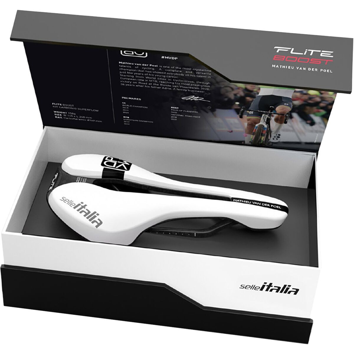 Selle Italia Flite Boost Kit Carbonio Superflow MVDP Saddle White, L3