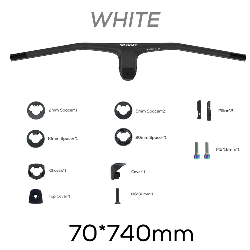 MTB Handlebar 740MM -20 Degree Full Carbon Fiber Integrated Cockpit Handlebar
