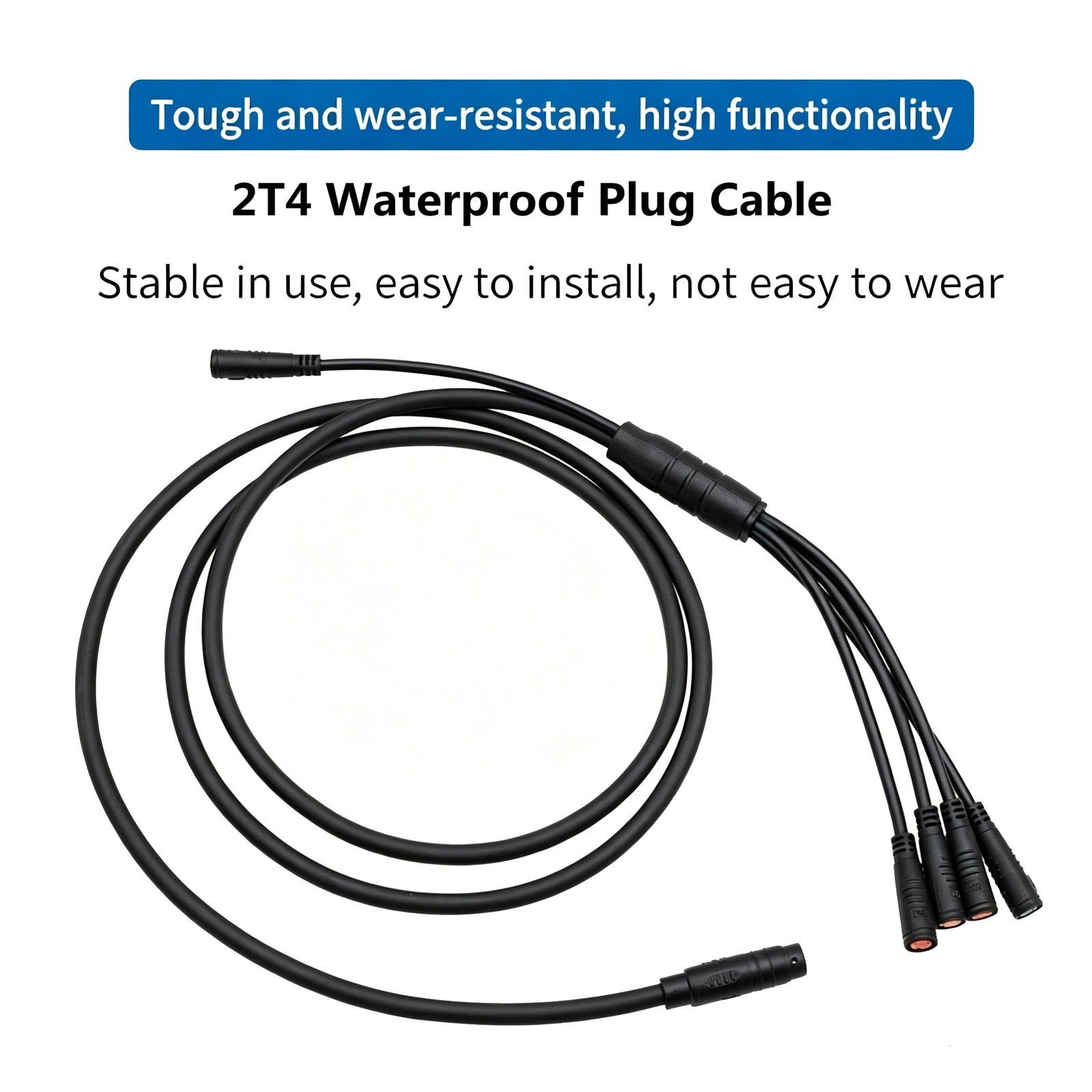 Ebike 2T4 Extension Cable for Throttle Brake Display Waterproof Plug 150cm