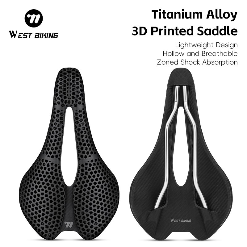 WEST BIKING 3D Printed Bicycle Saddle Titanium Seat Bow Bike Saddle Cushion
