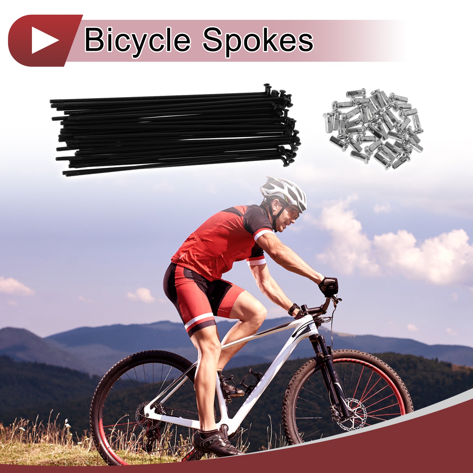 36 Set 12G Bicycle Spokes 159mm Bike Wheel Spokes 45 Steel Black